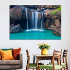 Waterfall Into Turquoise Pool Wall Art