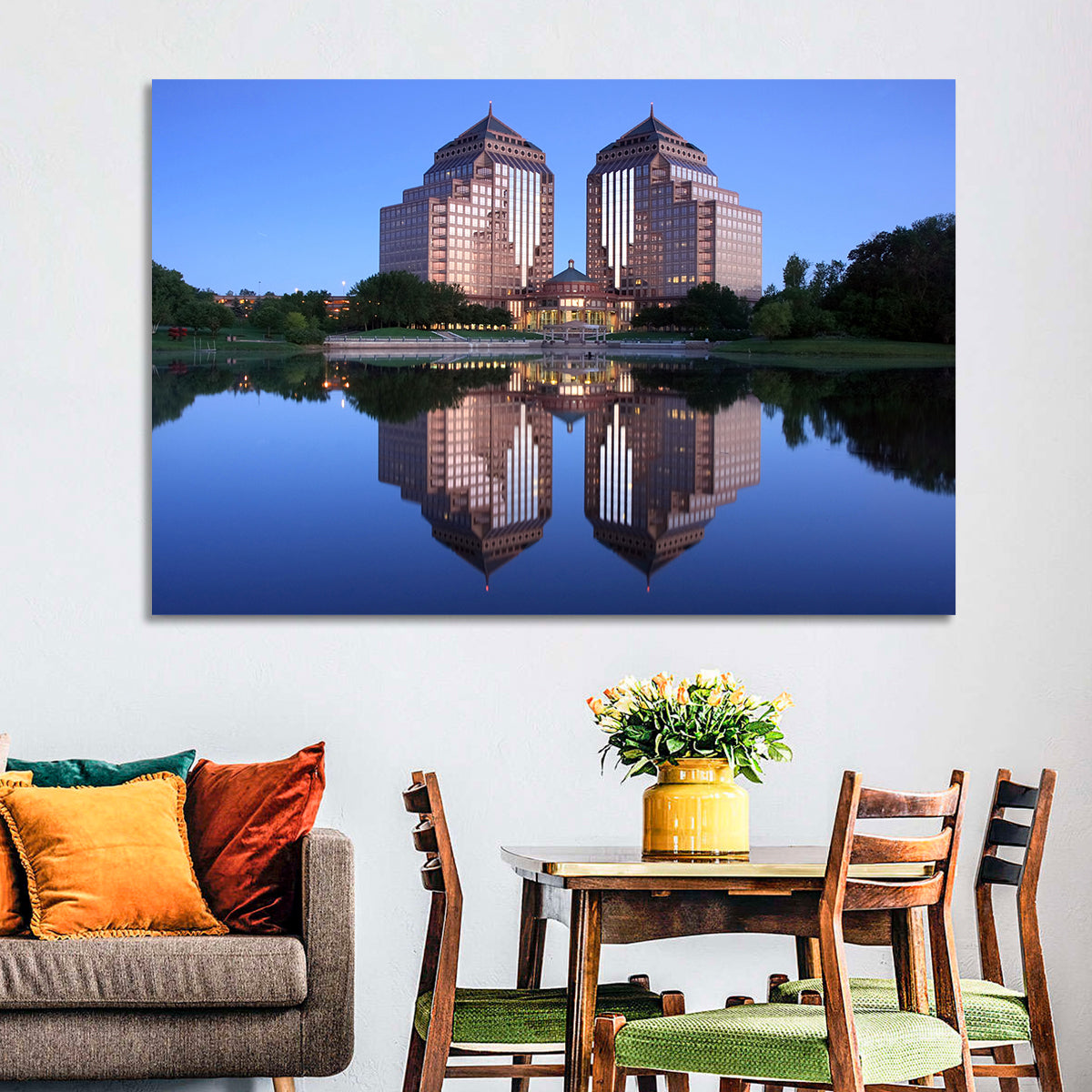 Carlson Towers at Dusk Wall Art in a room, landscape