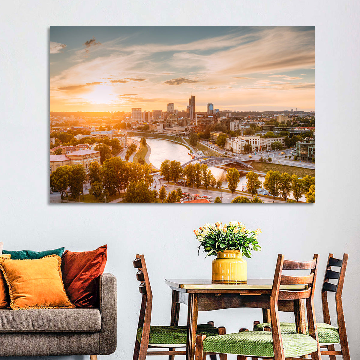 Vilnius Skyline at Golden Hour Wall Art