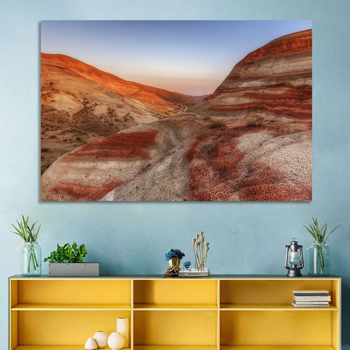 Khizi Candy Cane Mountains Wall Art in a room, landscape