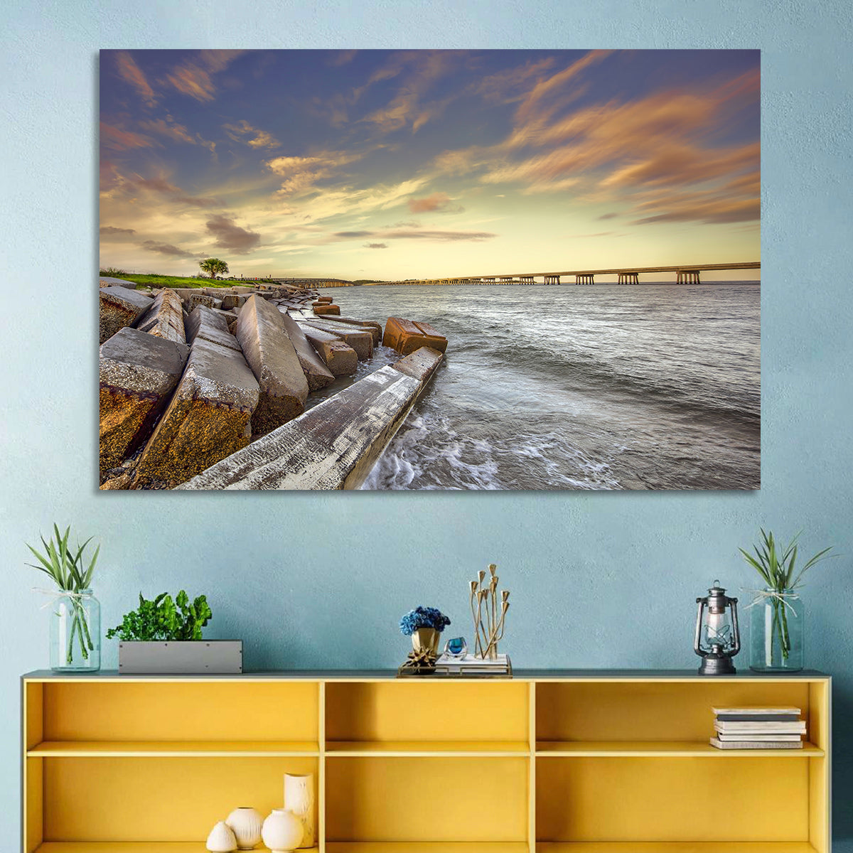 Nassau County Causeway at Sunset Wall Art
