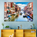 Sunlit Burano Canal, Venice Wall Art