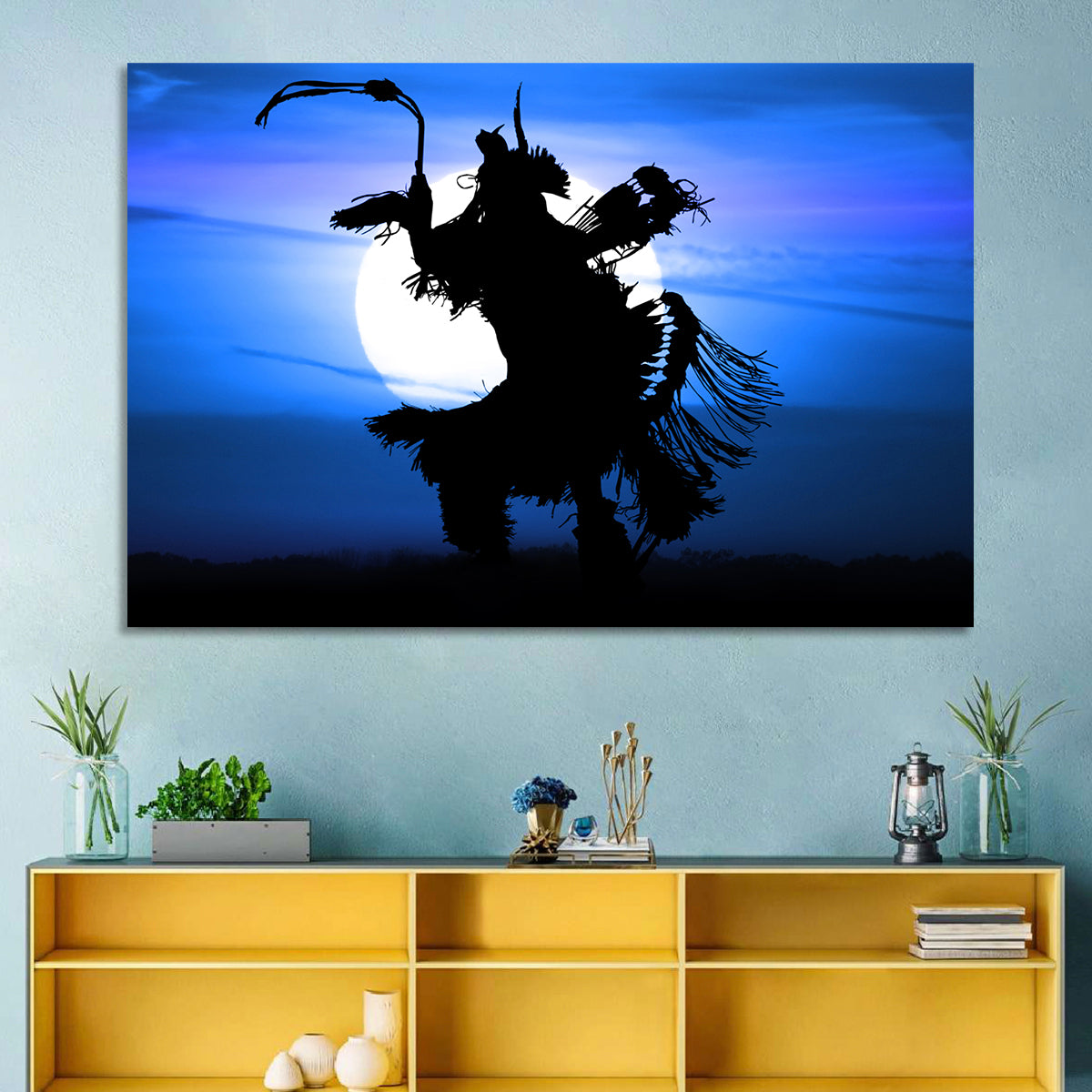Moonlit Pow Wow Dancer Wall Art