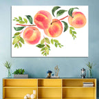 Watercolor Peach Branch Wall Art