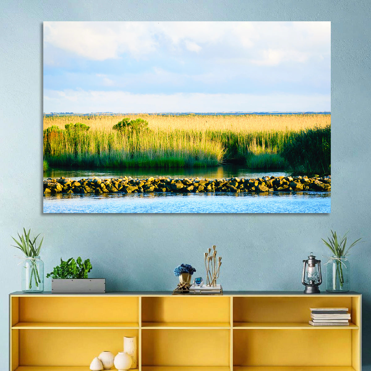 Louisiana Bayou Marsh at Golden Hour Wall Art