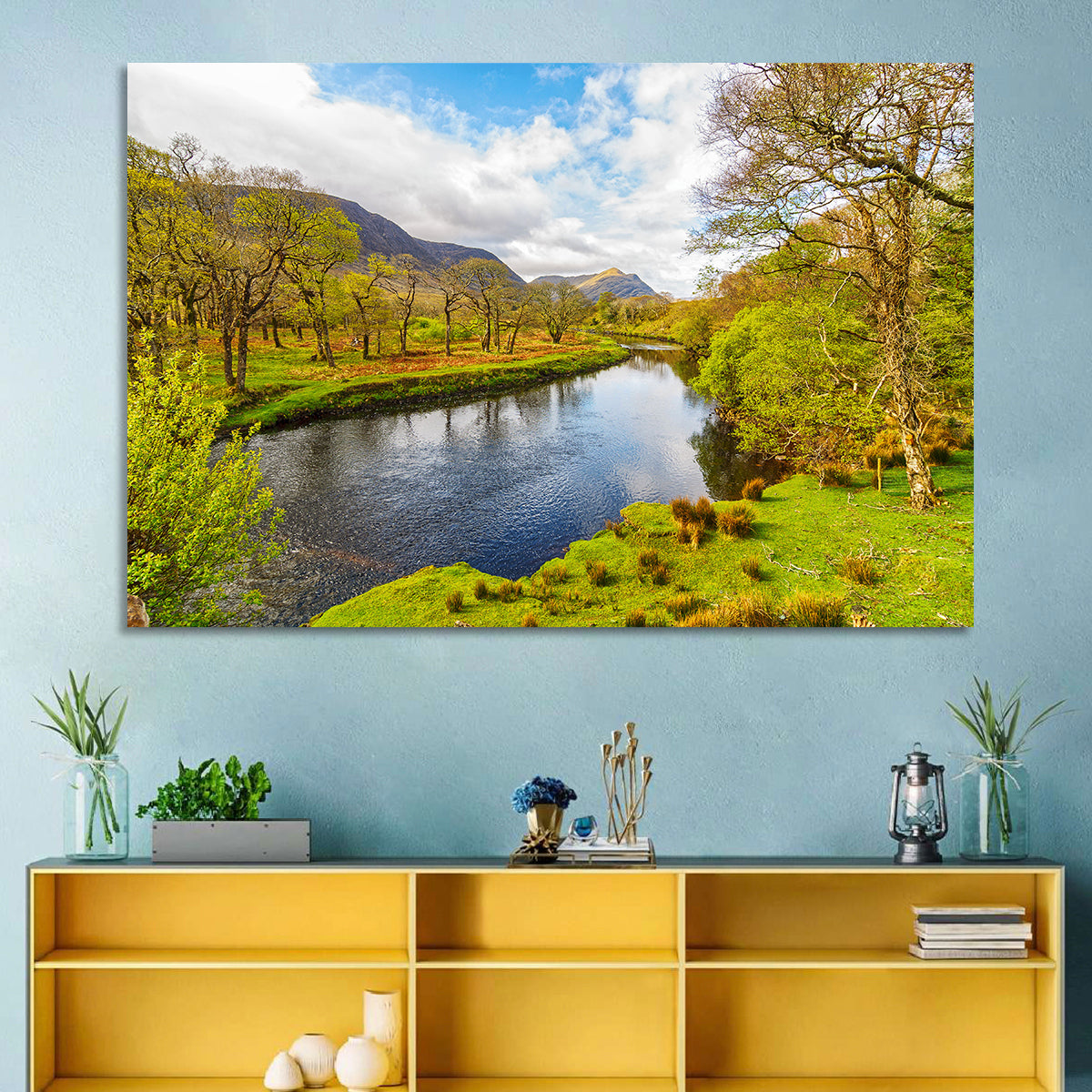 Connemara Countryside Wall Art in a room, landscape