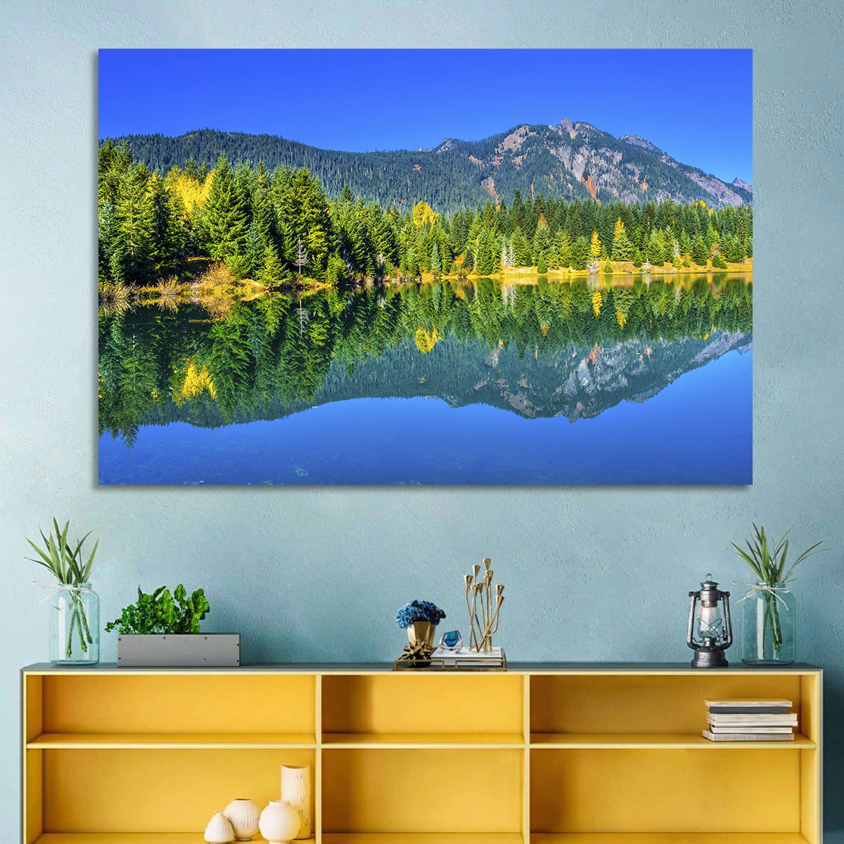 Autumn at Gold Lake Wall Art in a room, landscape
