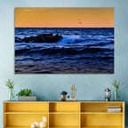 Marmara Sea Waves at Sunset Wall Art