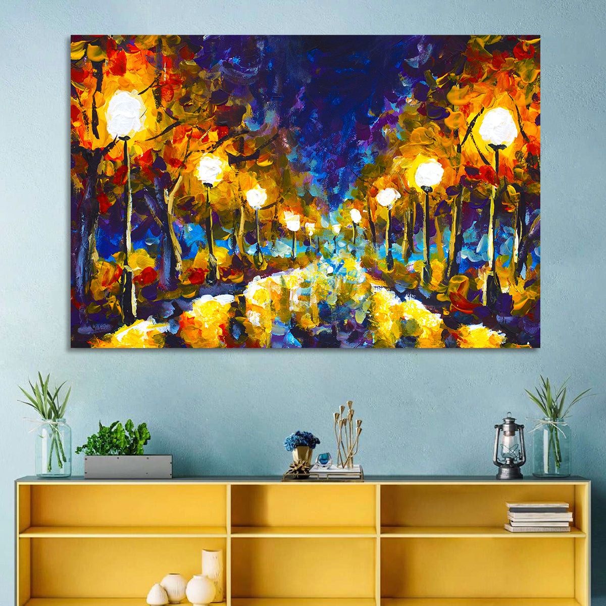 Autumn Evening Park Path Wall Art