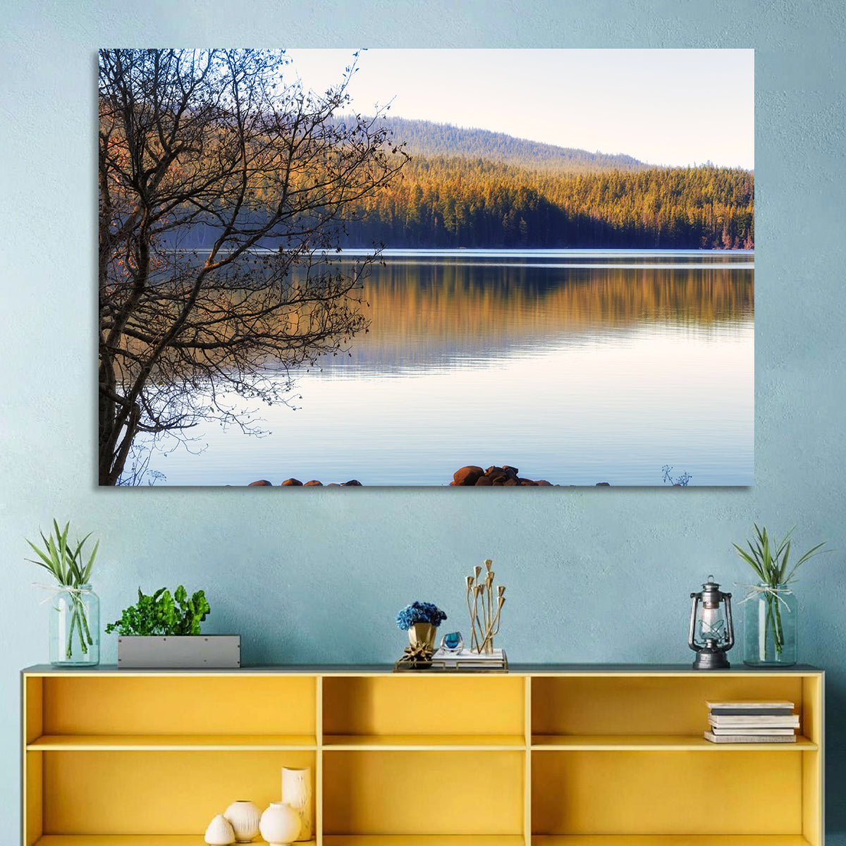 Dawn at Odell Lake Wall Art in a room, landscape