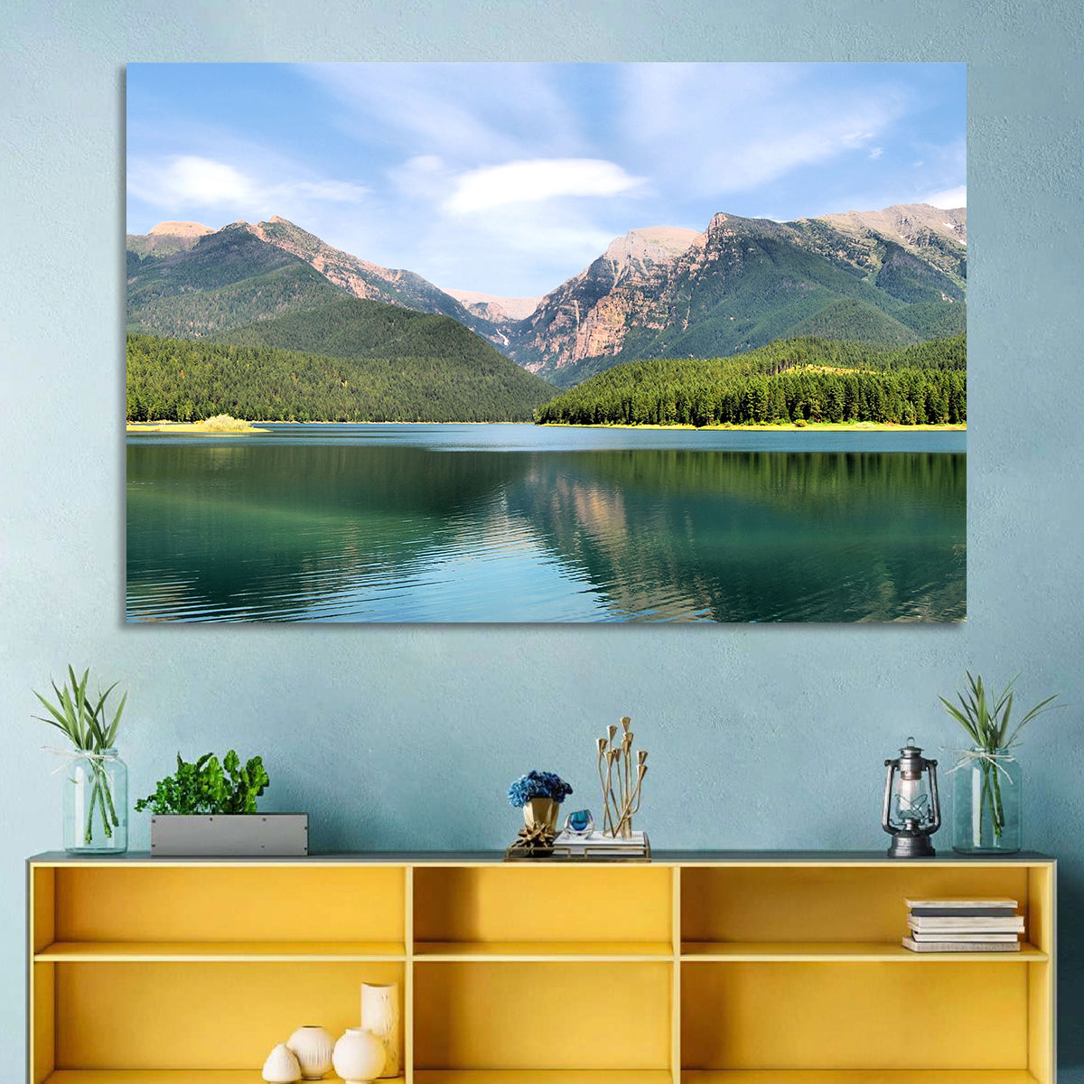 Mission Mountain Lake Reflection Wall Art