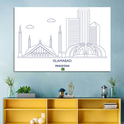 Islamabad City Skyline Wall Art