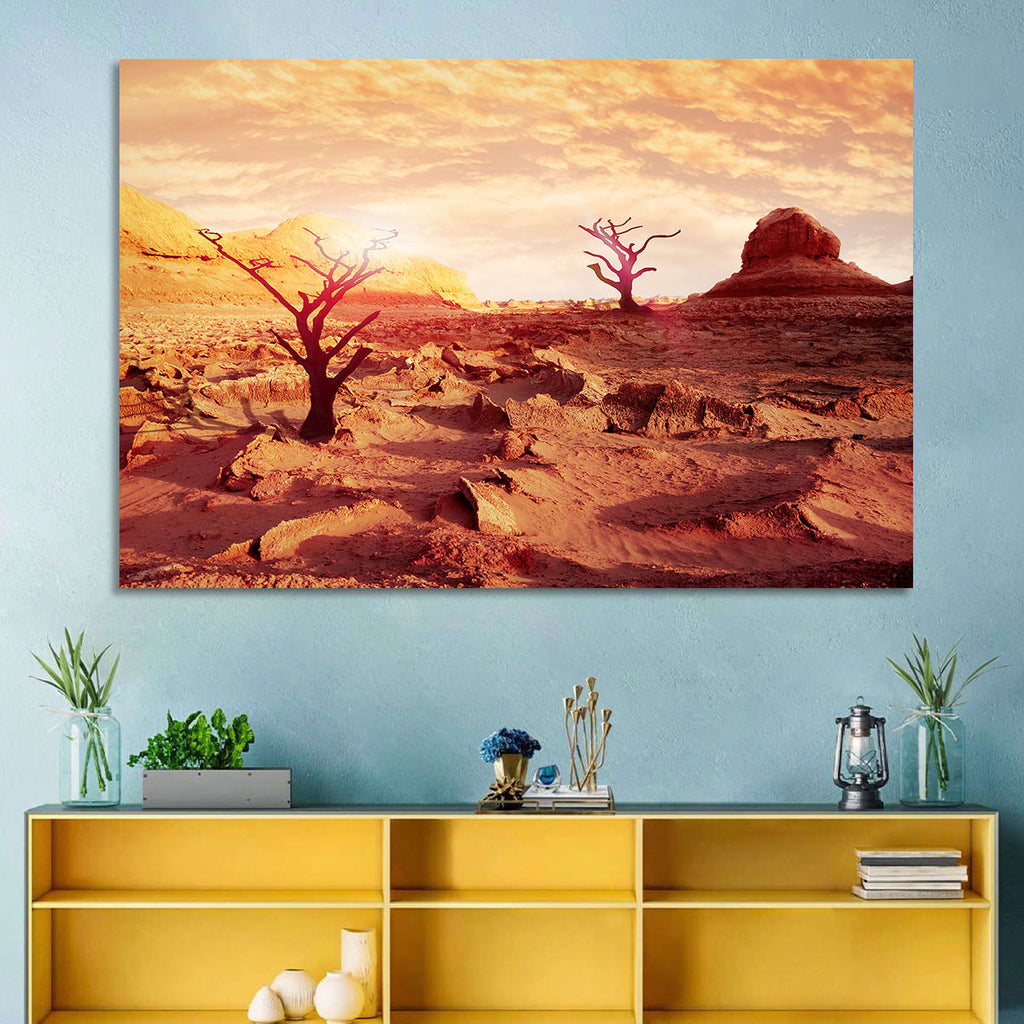 Gnarled Trees at Desert Sunset Wall Art