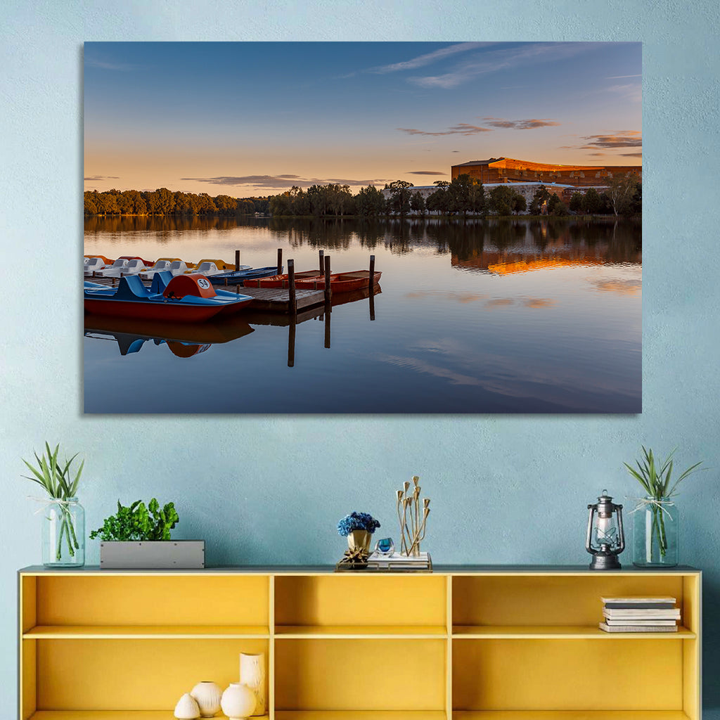 Dutzendteich Lake at Golden Hour Wall Art