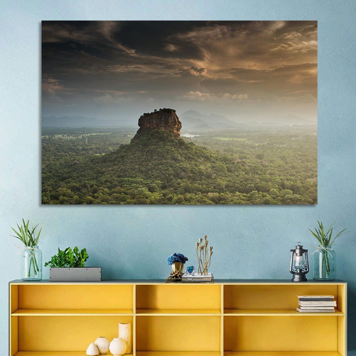Sigiriya Lion Rock Wall Art in a room, landscape