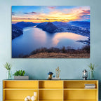 Sunset Over Lake Lugano Wall Art