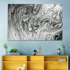 Ink Swirl Monochrome Abstract Wall Art