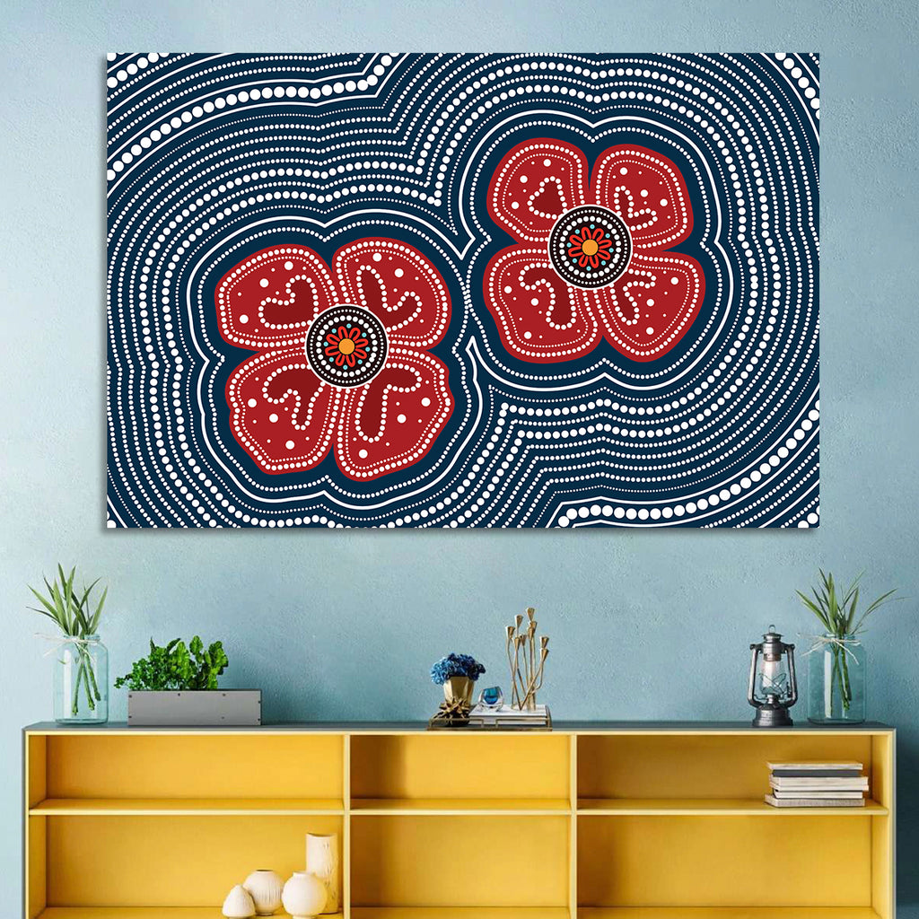 Aboriginal Poppy Duo Wall Art