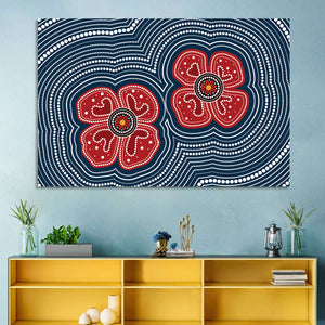 Poppy Flowers Aboriginal Wall Art