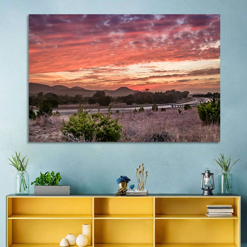 Sunset Curve on Texas Highway 16 Wall Art