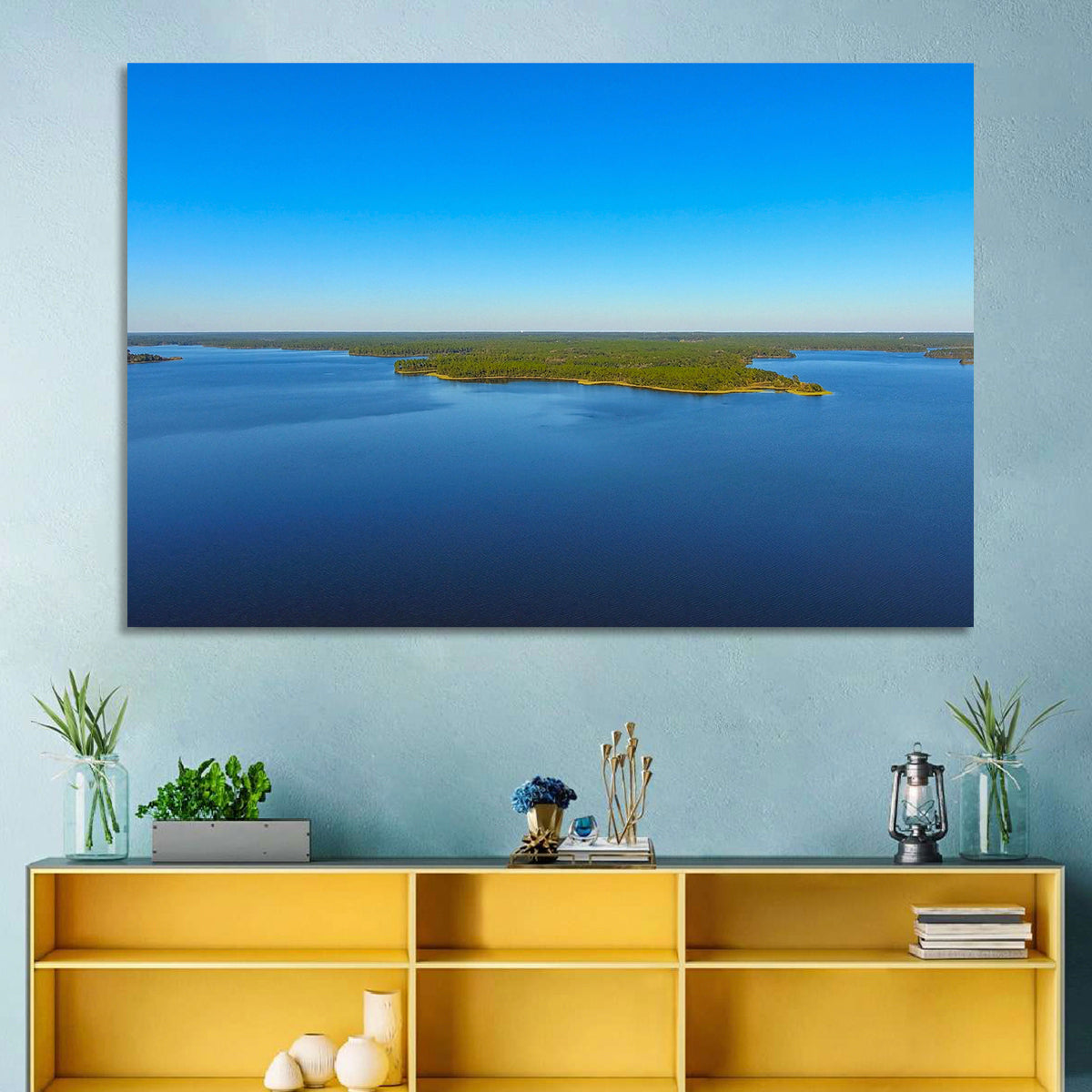 Big Creek Lake Peninsula Wall Art in a room, landscape