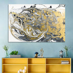 Metallic Gold Marbled Abstract Wall Art