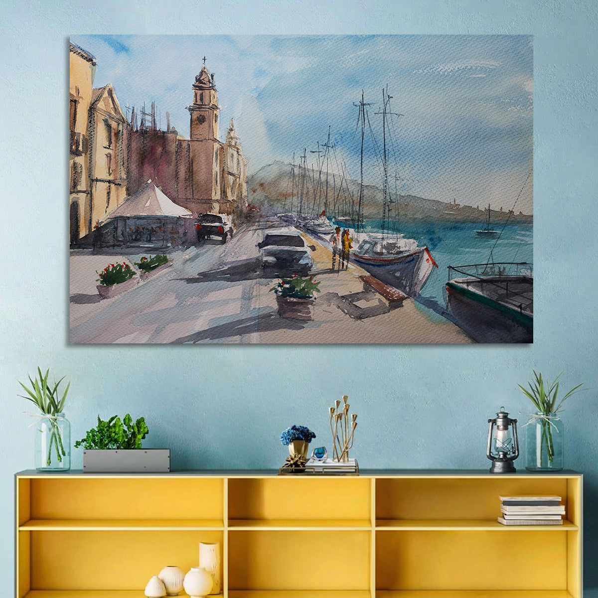 Valette Harbor Sketch Wall Art