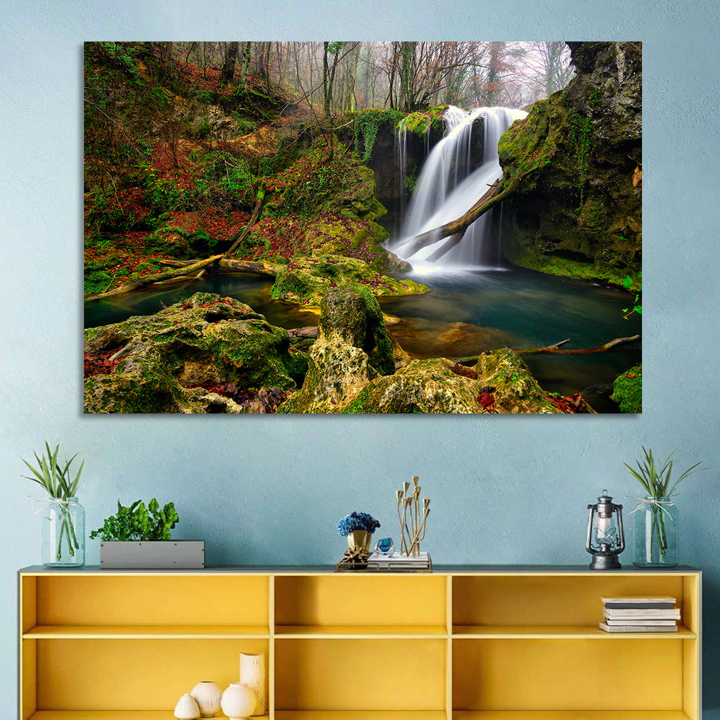 Cheile Nerei Mossy Waterfall Wall Art