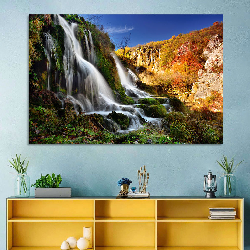 Plitvice Lakes Waterfall Wall Art
