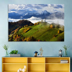 Jamnik Church on Misty Hill Wall Art