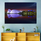 Gardens by the Bay Night Reflection Wall Art