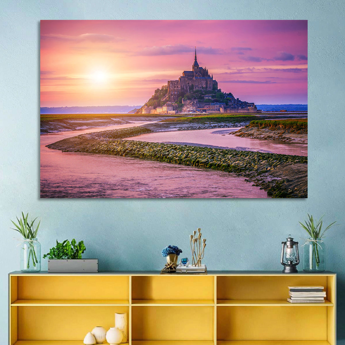 Mont Saint-michel Sunset Wall Art