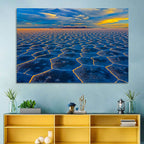Salar De Uyuni Salt Flats at Sunset Wall Art