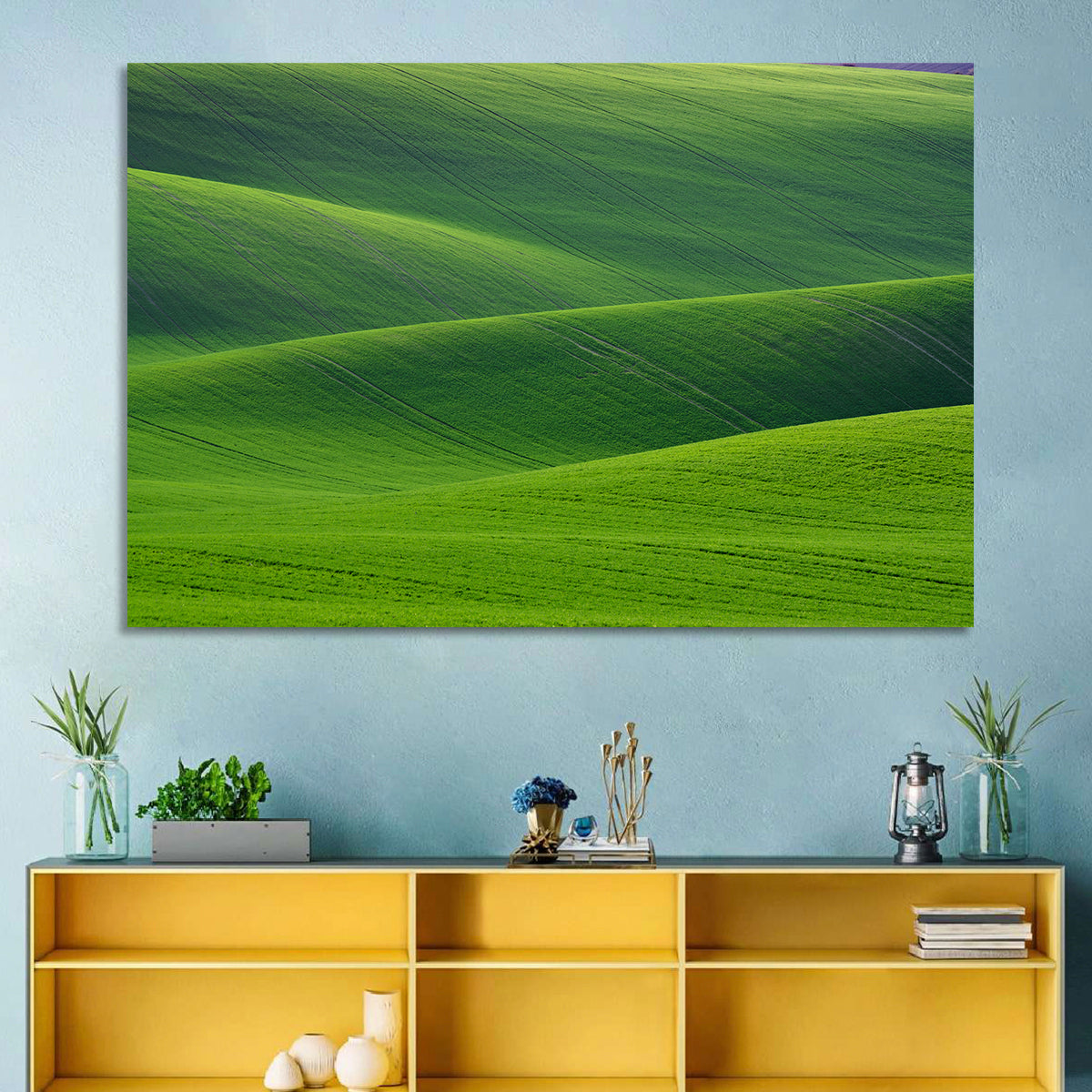Rolling Emerald Wheat Fields Wall Art