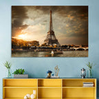 Eiffel Tower at Sunset Wall Art