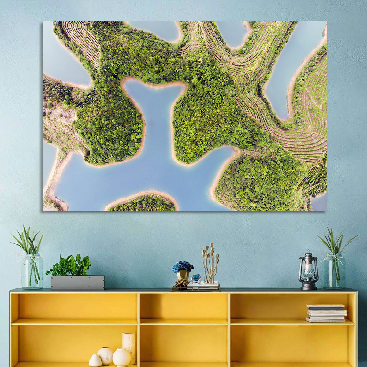 Thousand Island Lake Aerial View Wall Art