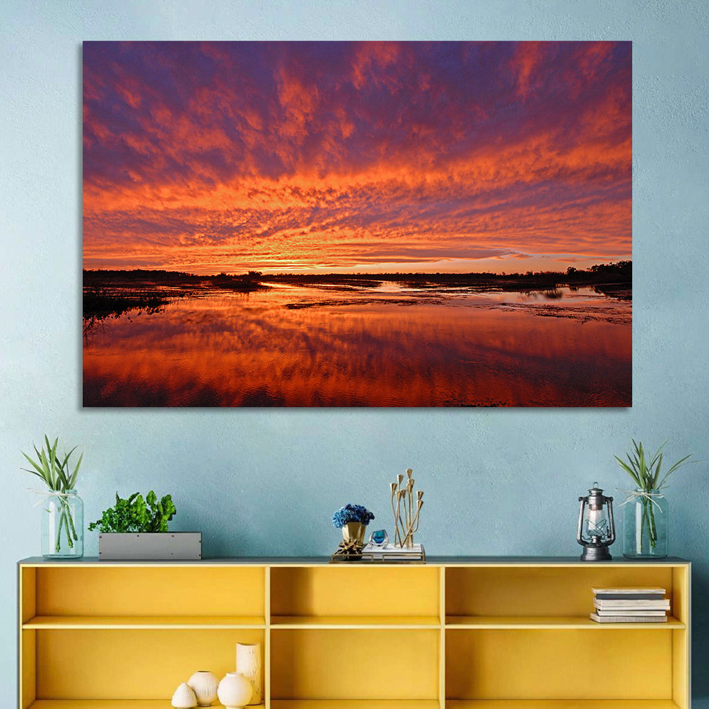 Louisiana Wetland Sunset Wall Art