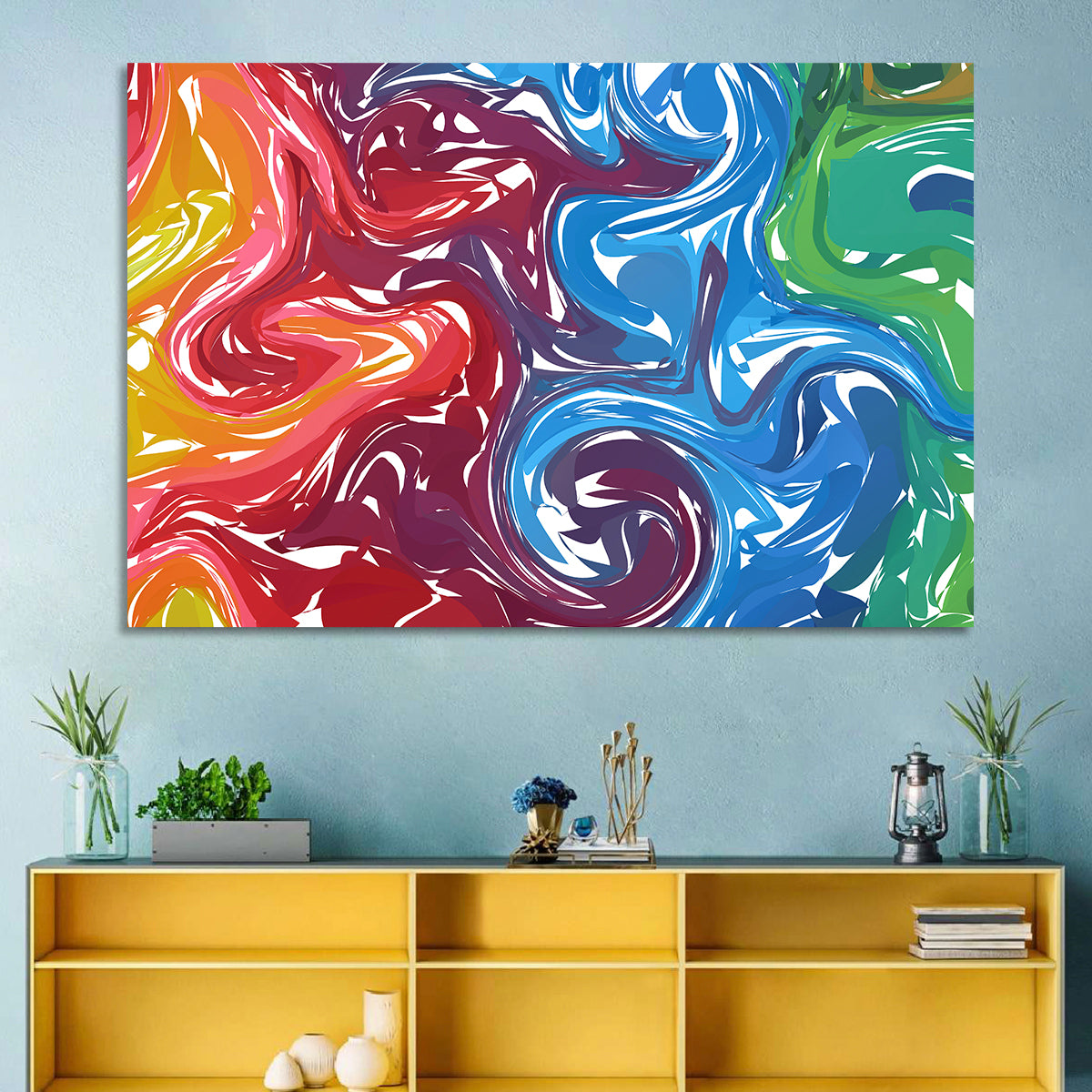 Marbled Color Flow Abstract Wall Art