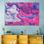 Magenta Bubble Fluid Abstraction Wall Art