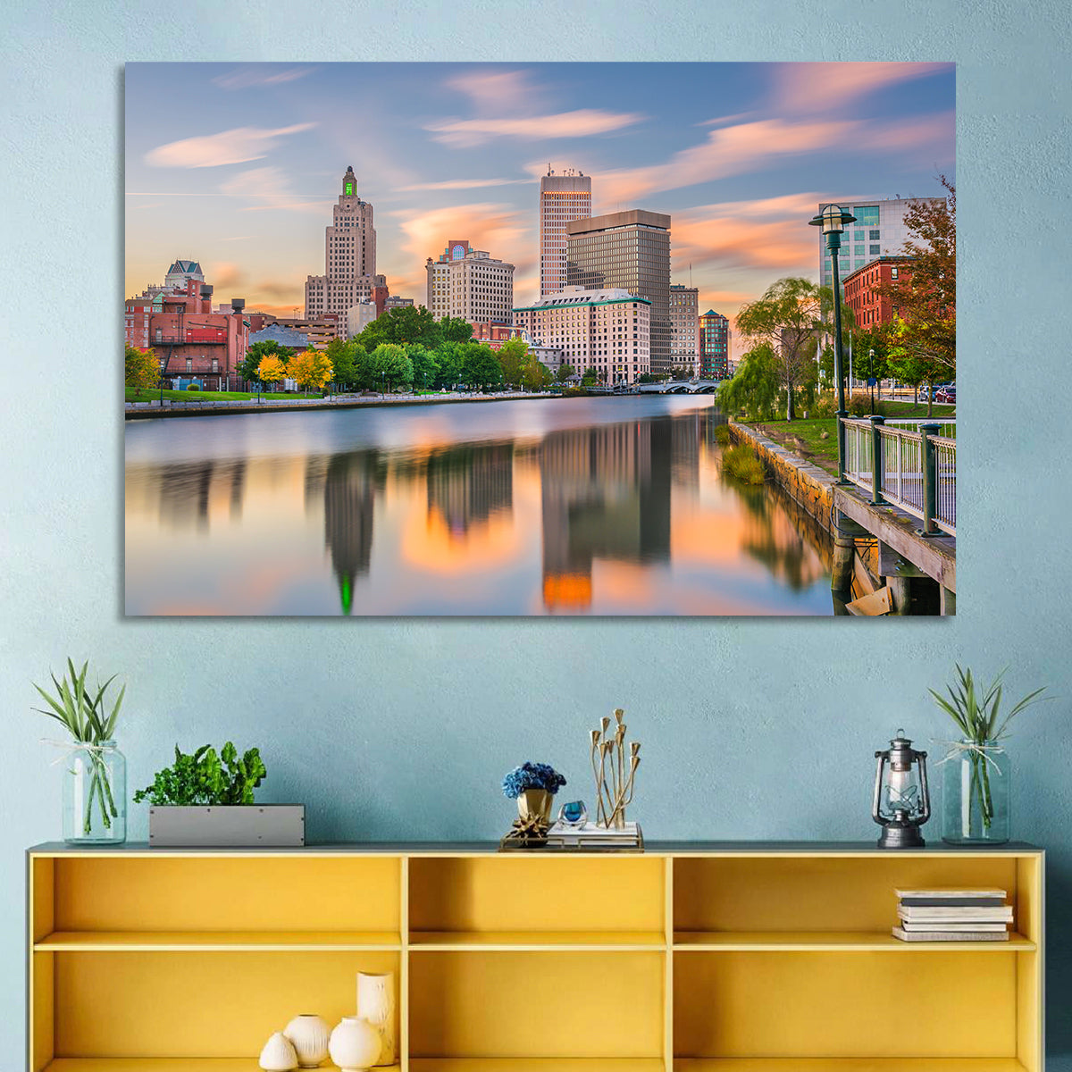Providence Golden Hour Skyline Wall Art