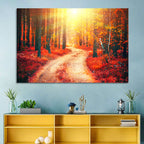 Golden Path Through Autumn Woods Wall Art