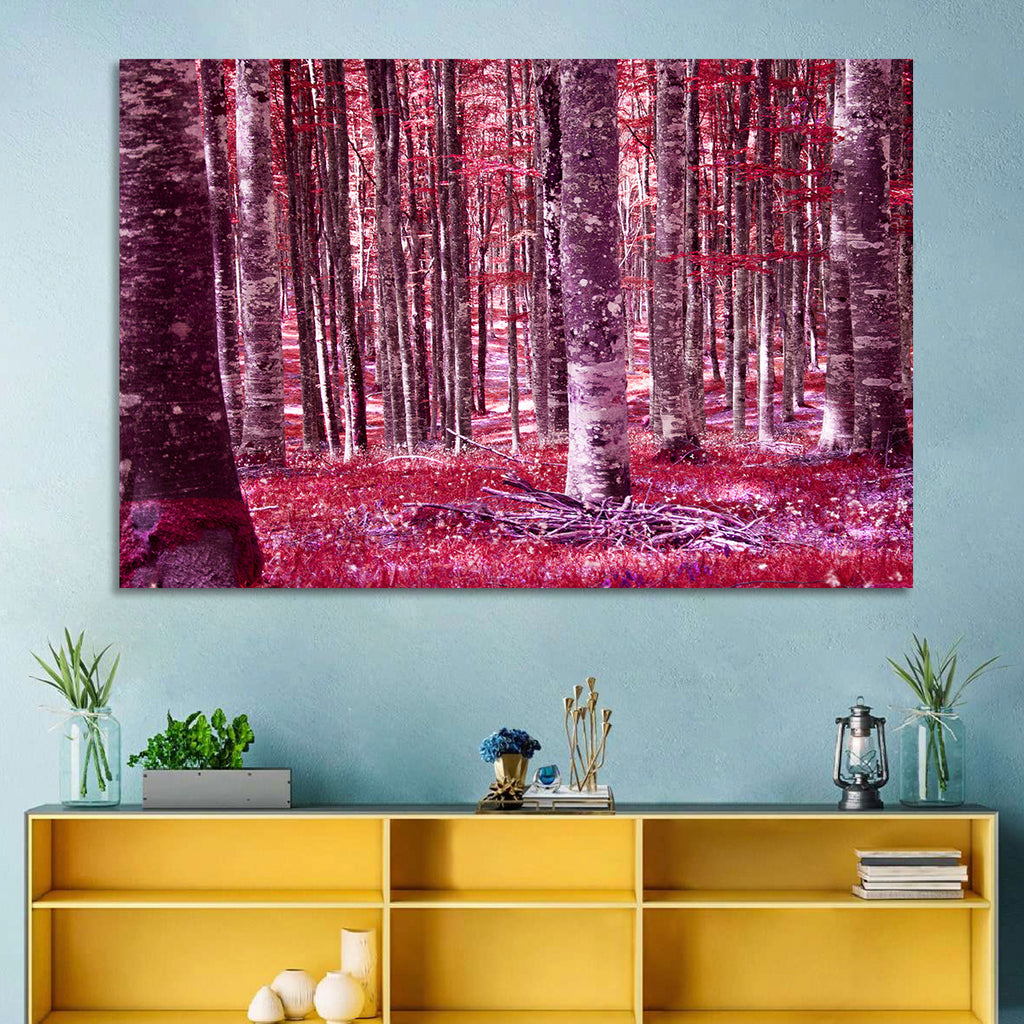 Crimson Woodland Wall Art