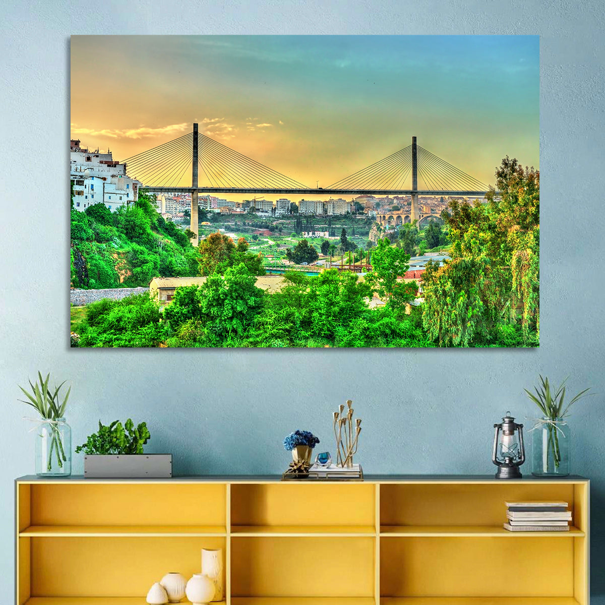 Salah Bey Viaduct at Golden Hour Wall Art in a room, landscape
