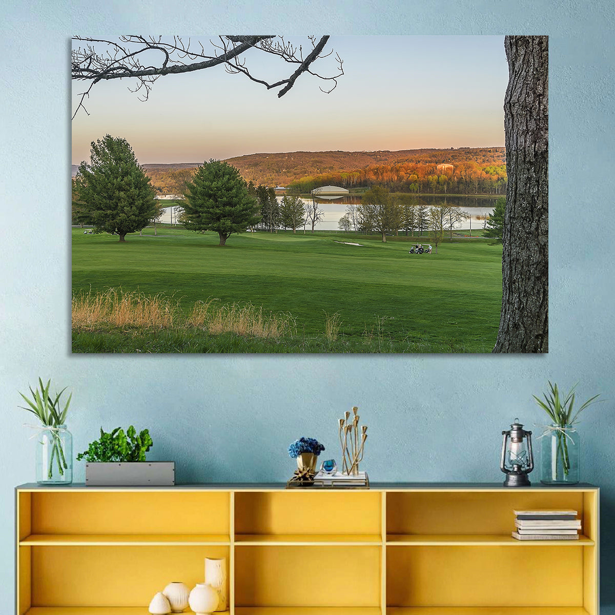 Roscoe Conkling Park Golden Hour Wall Art in a room, landscape