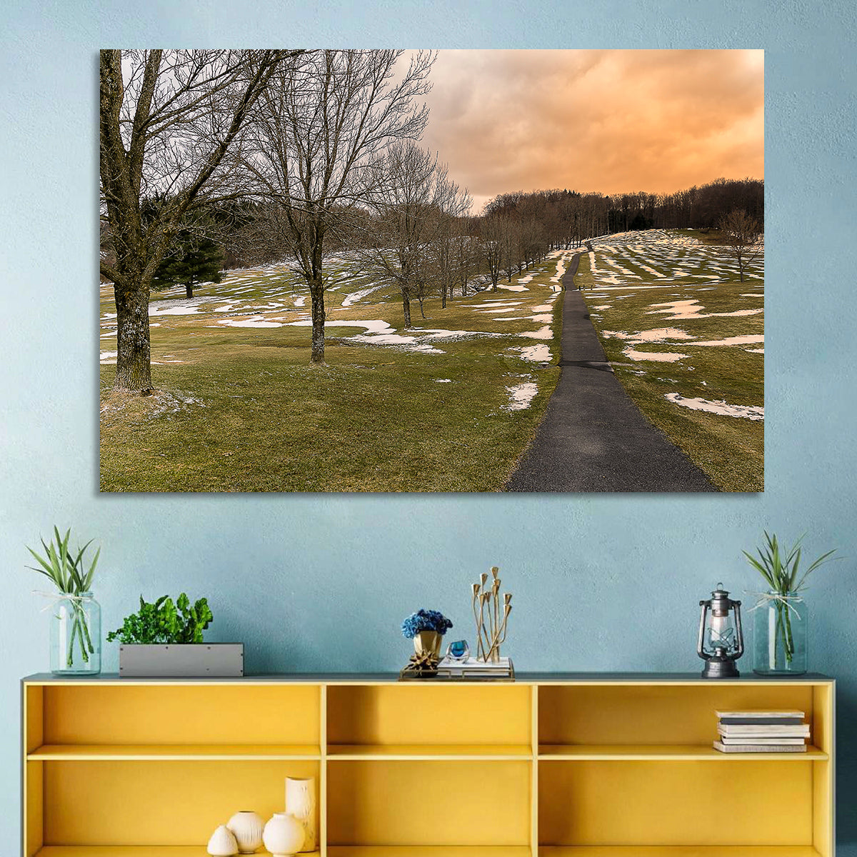 Roscoe Conkling Park Winter Path Wall Art
