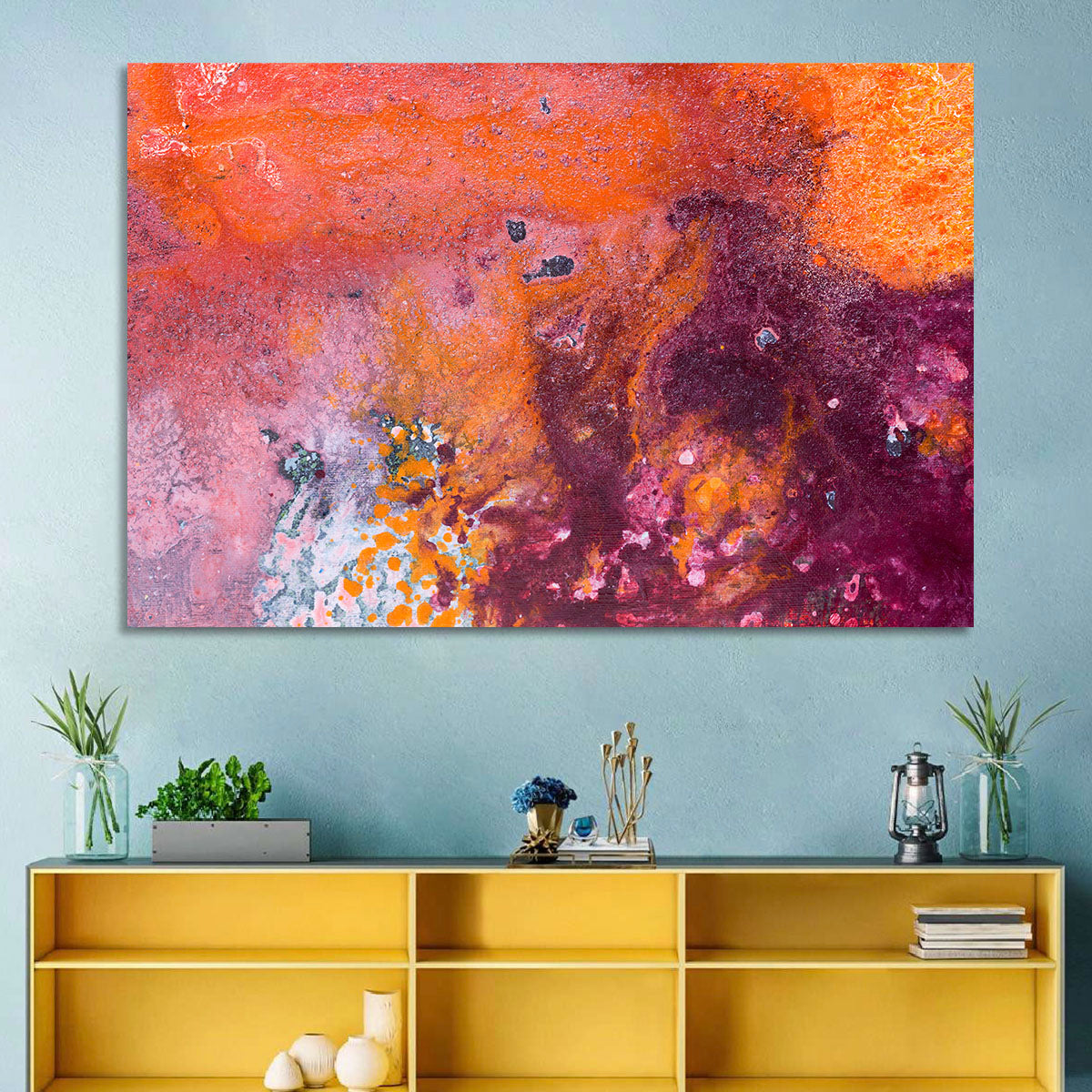 Magenta Orange Color Flow Wall Art
