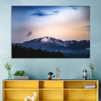 Snow-capped Pikes Peak at Dusk Wall Art