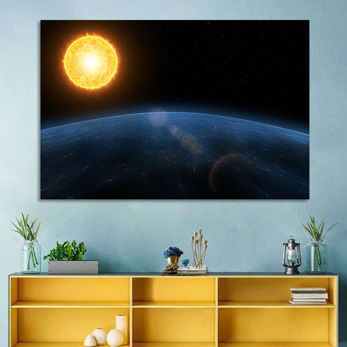 Alien Planet and Sun Wall Art