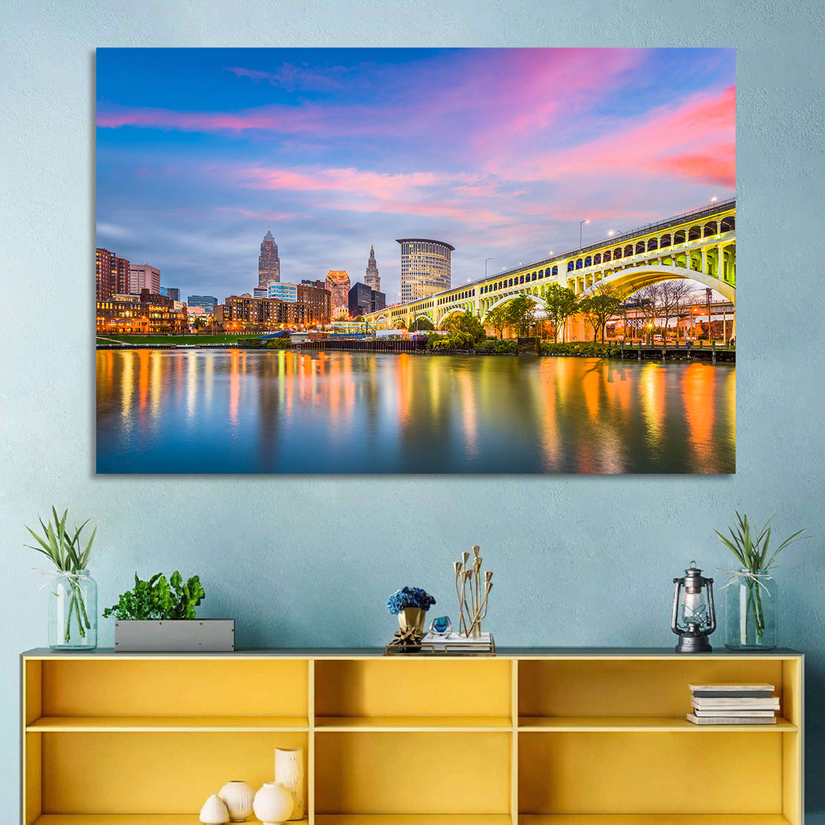 Cleveland Skyline at Dusk Wall Art