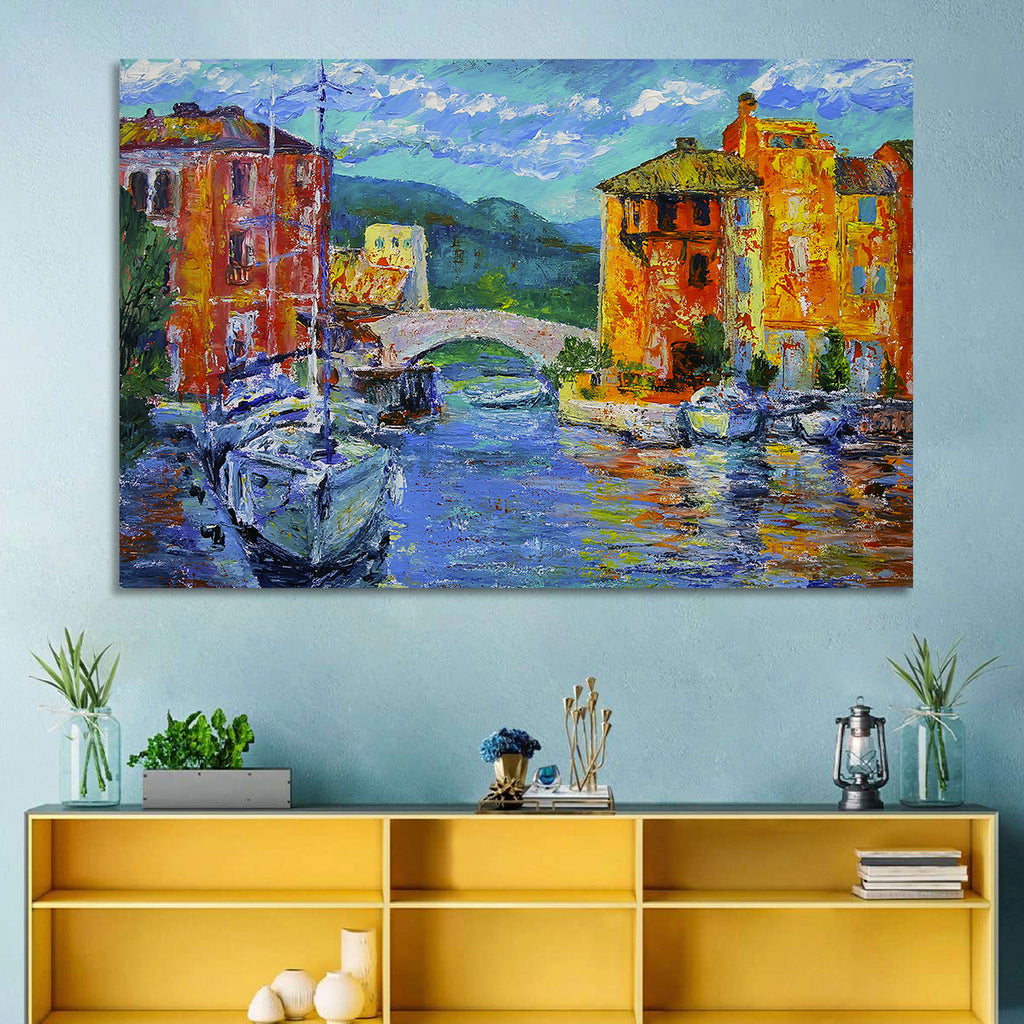 Port Grimaud Canal Scene Wall Art